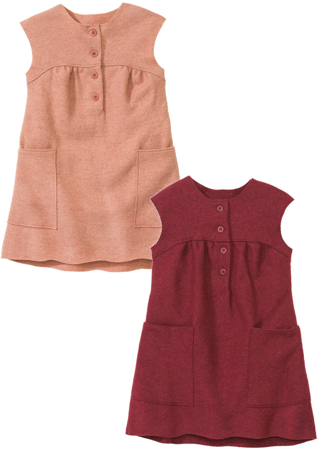 Disana dress for girls in pure organic boiled wool