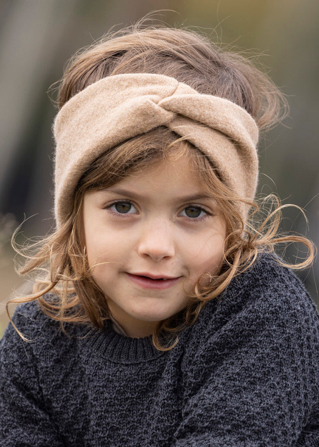 Fascia per capelli da donna e bambina in pura lana cotta bio