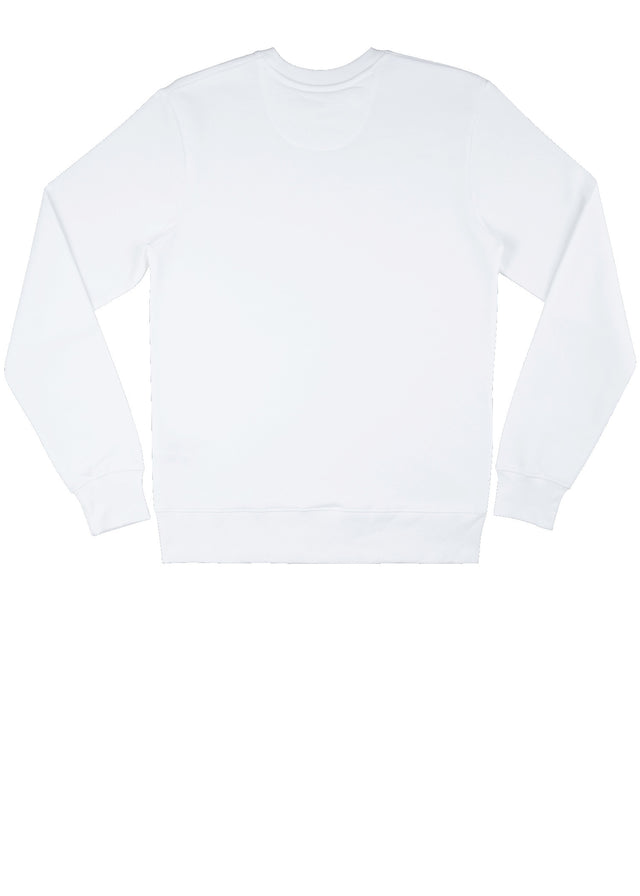 Felpa unisex girocollo WHITE in puro cotone biologico