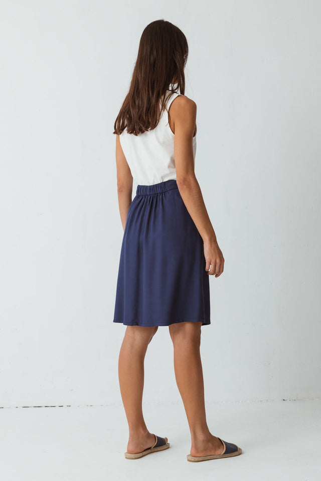 Summer blue Luzaide skirt in sustainable Ecovero viscose