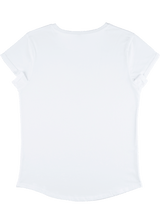 White women's rolled-up sleeve shirt in organic cotton