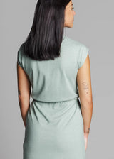 Dress with rope belt Iceberg Green in organic hemp and cotton