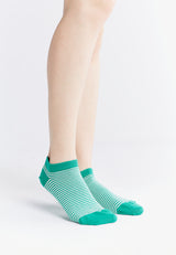 Green striped Albero Sneaker Socks in organic cotton