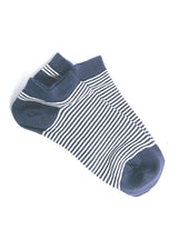 Blue striped Albero Sneaker Socks in organic cotton