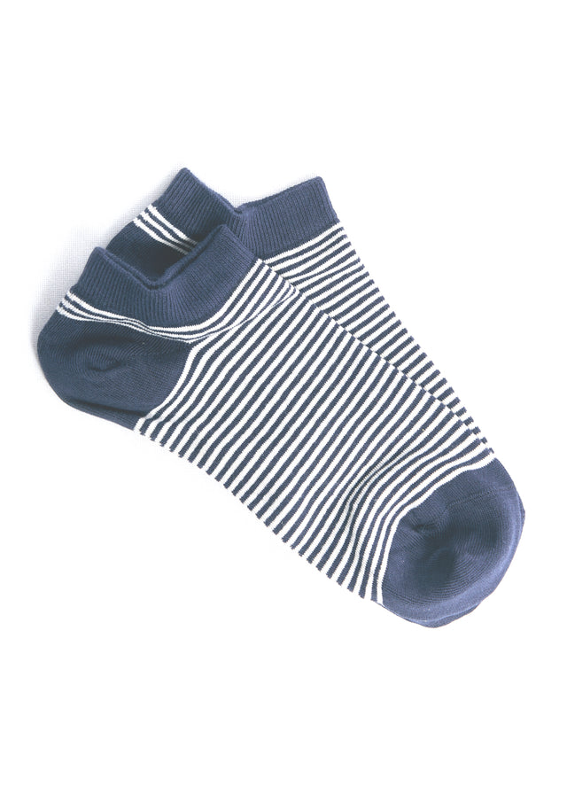 Calze Sneaker Albero righe blu in cotone biologico