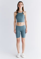 Sports top with hidden bra in organic cotton