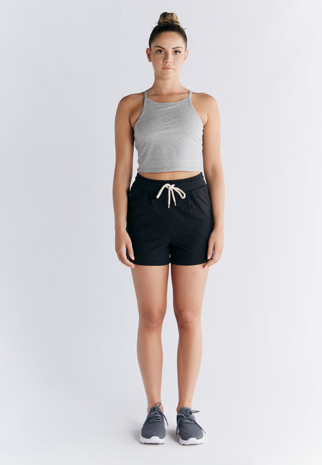 Sports top with hidden bra in organic cotton