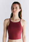 Sports top with hidden bra in organic cotton