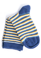 Calzini per bambini righe blu in cotone biologico