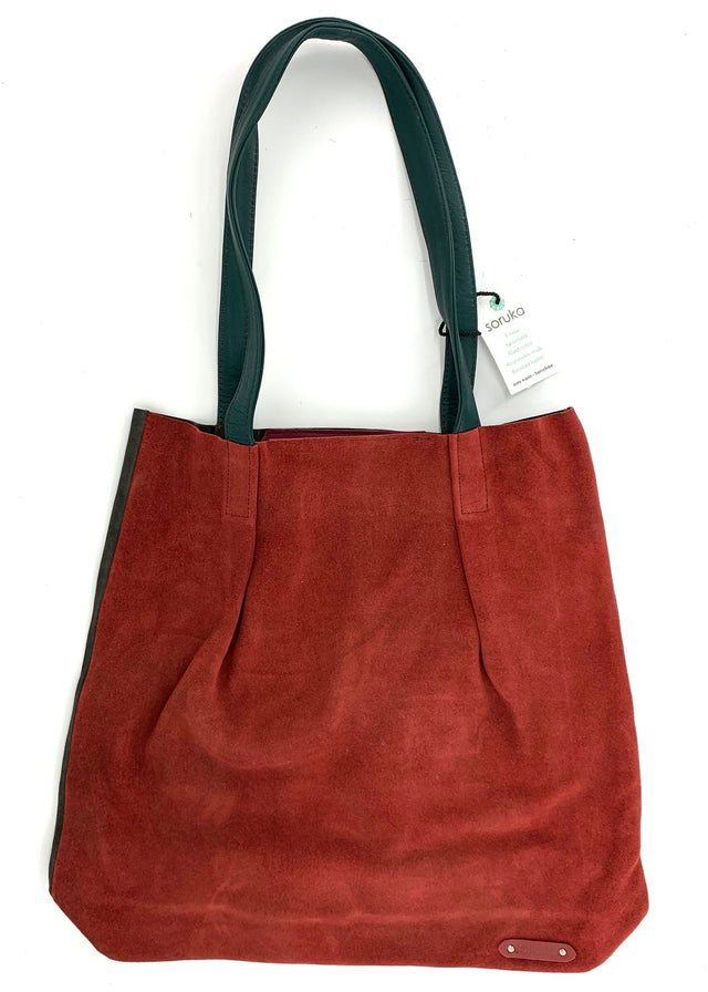 Sophia Shopper bag in suede and EquoSolidale recycled leather