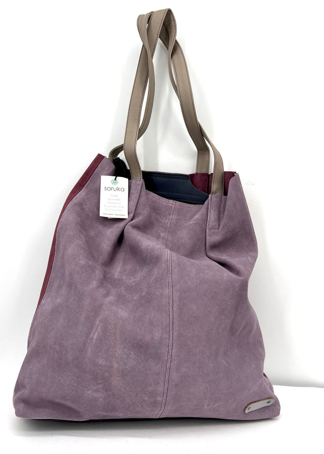 Sophia Shopper bag in suede and EquoSolidale recycled leather