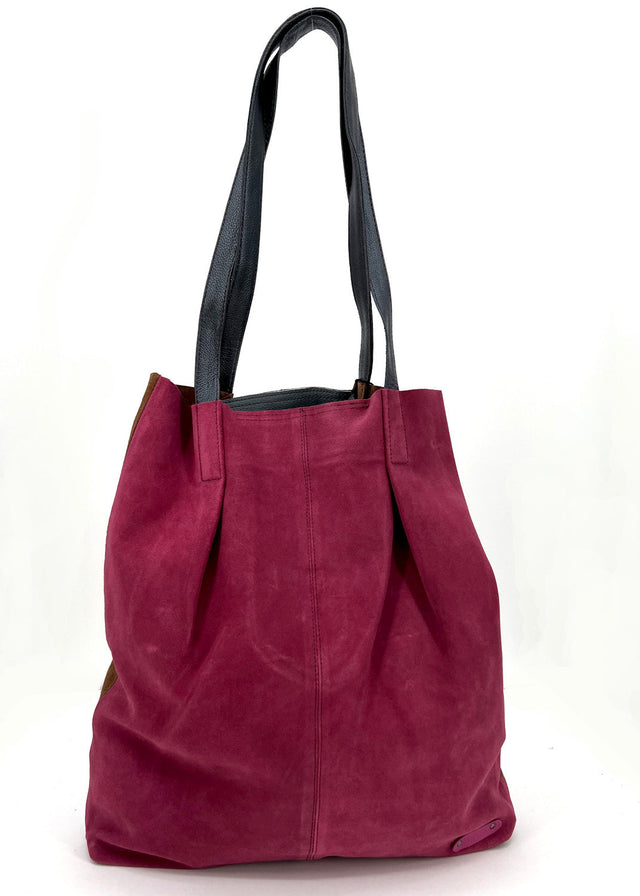 Sophia Shopper bag in suede and EquoSolidale recycled leather