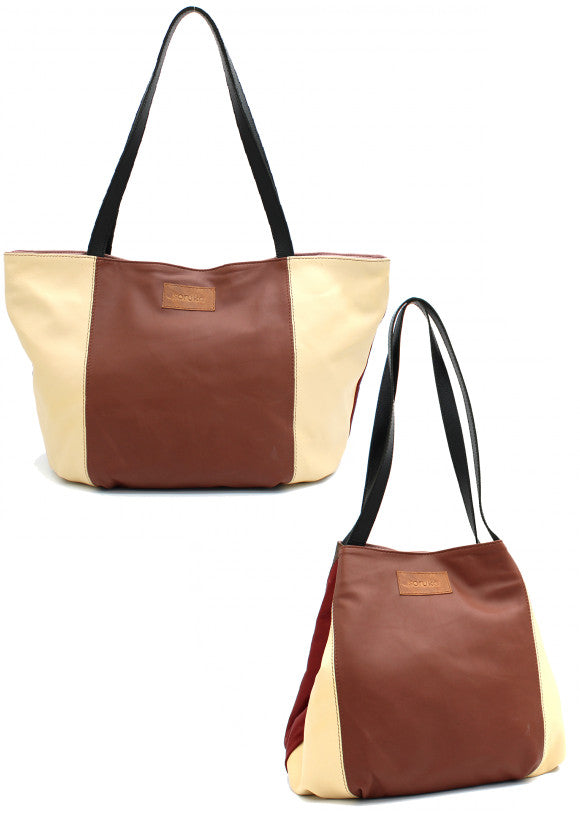 Elba two-volume bag in EquoSolidale recycled leather