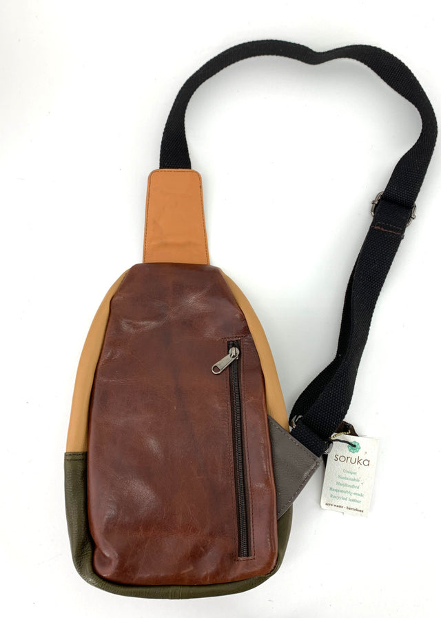 Greg one-shoulder backpack in Fairtrade recycled leather