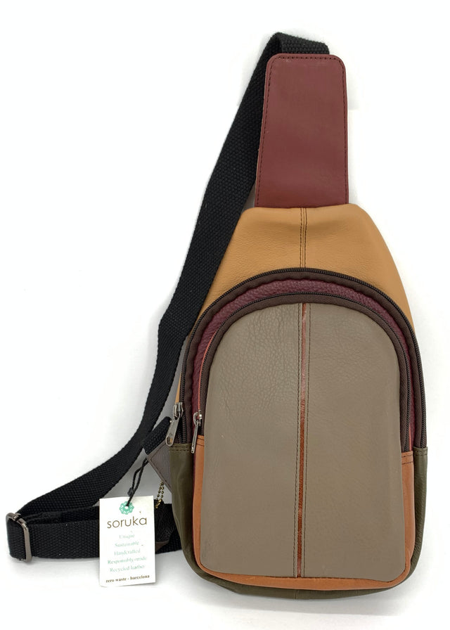 Greg one-shoulder backpack in Fairtrade recycled leather