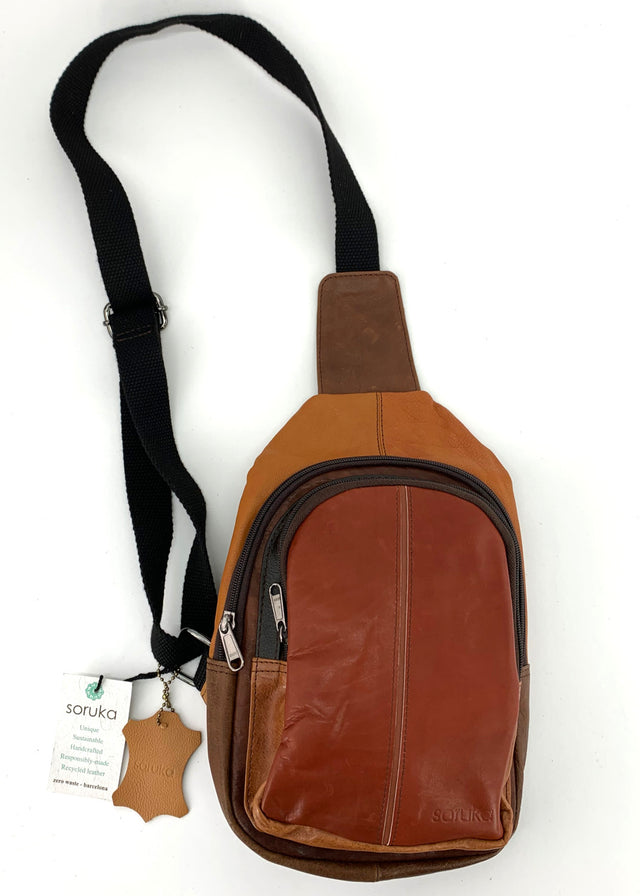 Greg one-shoulder backpack in Fairtrade recycled leather