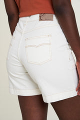 Jeans corti Off White da donna in Bio-Denim