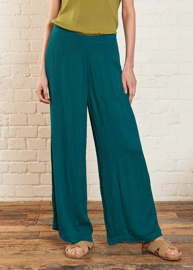 Pantaloni dritti Aqua da donna in Crêpe di Viscosa sostenibile