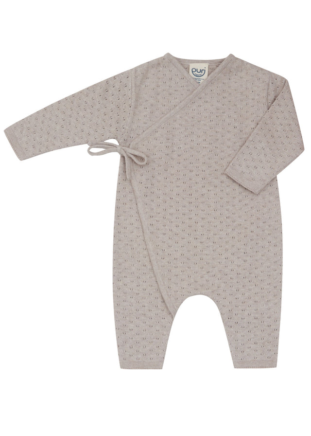 Ajour onesie for newborns in organic cotton and silk