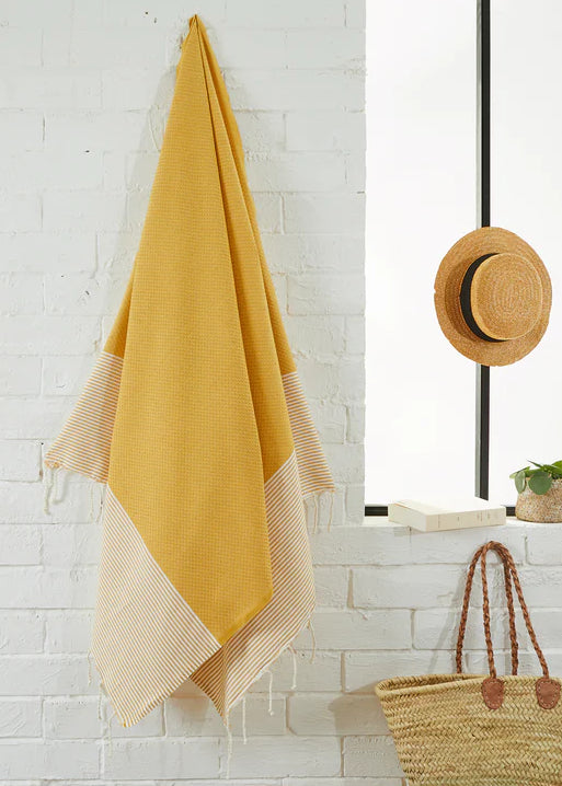 Honeycomb Fouta Towel 100x200 cm in recycled cotton