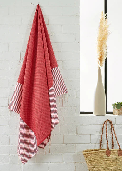 Honeycomb Fouta Towel 100x200 cm in recycled cotton