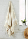 Flat weave Fouta towel 100x200 cm in recycled cotton