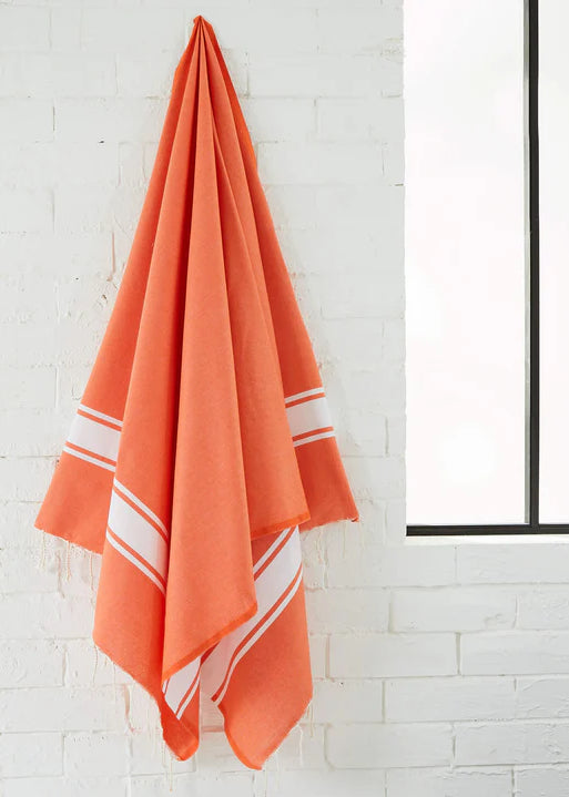 Flat weave Fouta towel 100x200 cm in recycled cotton