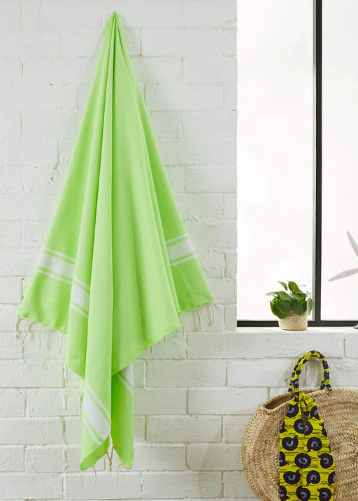 Flat weave Fouta towel 100x200 cm in recycled cotton