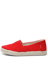 TIM Red espadrilles for women in organic cotton and jute