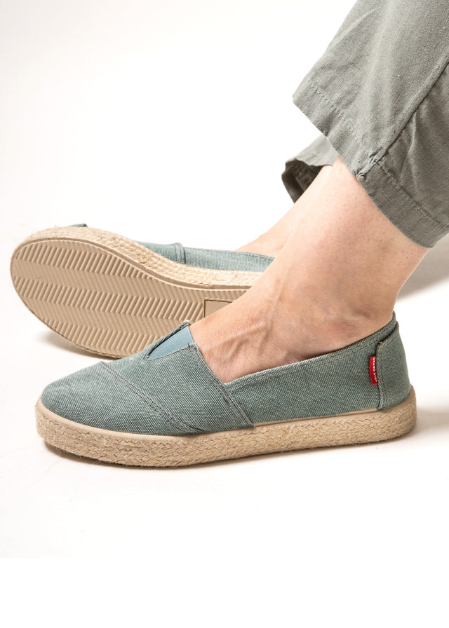 TIM Seagreen unisex espadrilles in organic cotton and jute