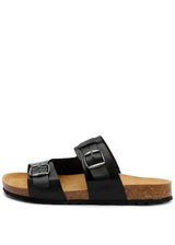 Luca Black unisex slippers in Vegan Corn leather