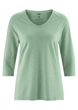 Women's shirt with 3/4 sleeves in hemp and organic cotton