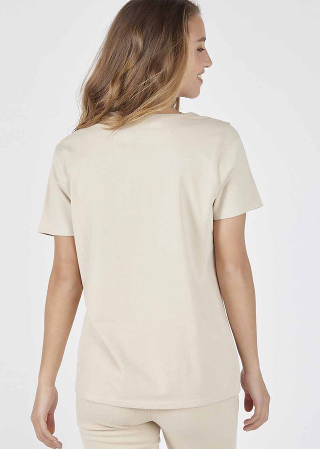 T-shirt OWN scollata da donna in cotone biologico organico