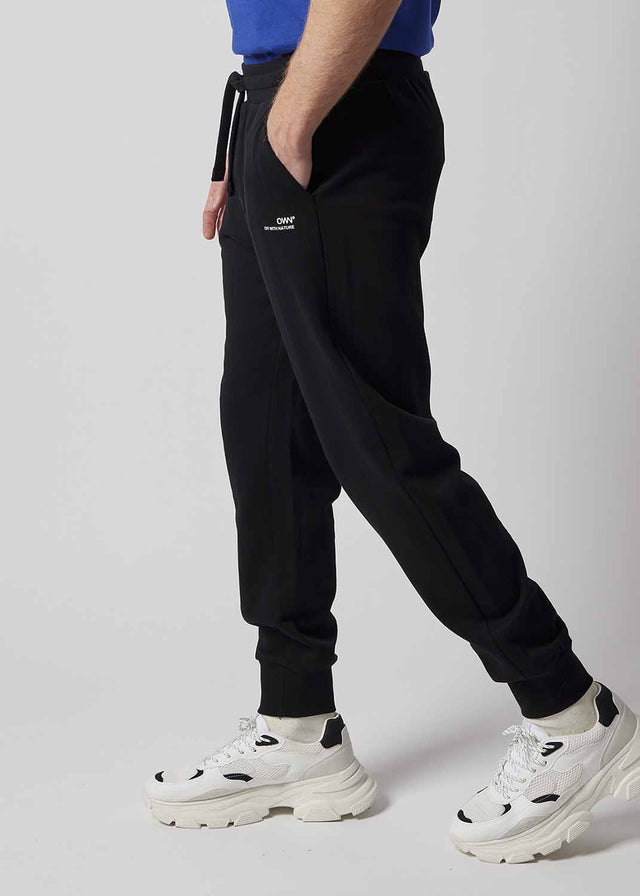 OWN Black Jogger Pants for men in organic cotton