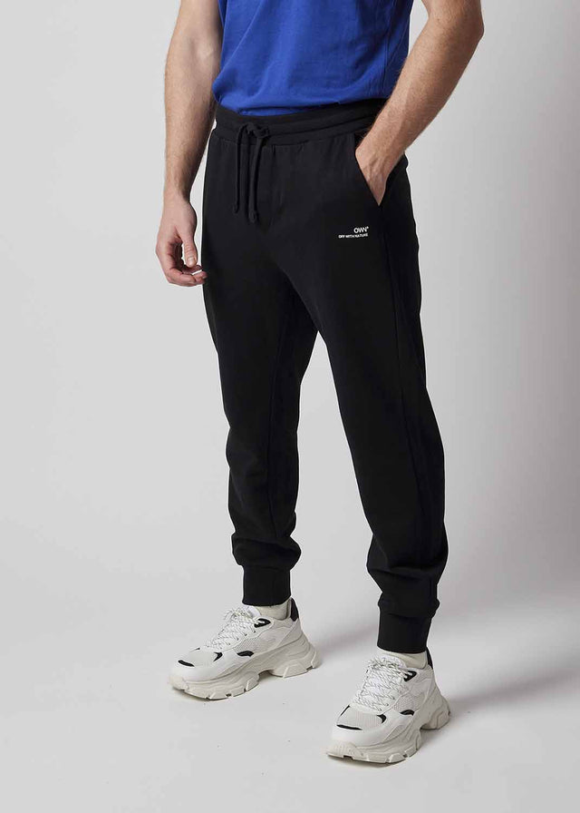 OWN Black Jogger Pants for men in organic cotton