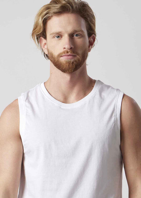 OWN Sport white men's tank top in organic organic cotton