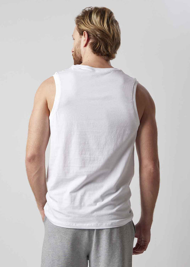 OWN Sport white men's tank top in organic organic cotton