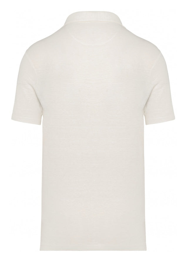 Men's linen polo shirt - Ivory