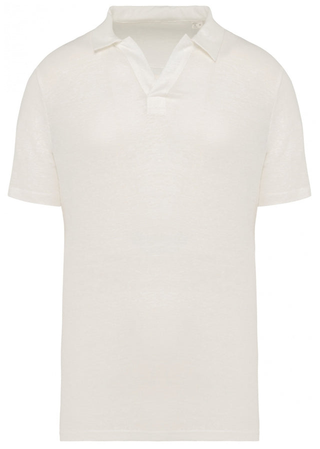 Men's linen polo shirt - Ivory