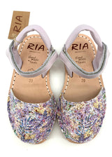 Minorchine Glitter Festival sandals for girls in natural leather