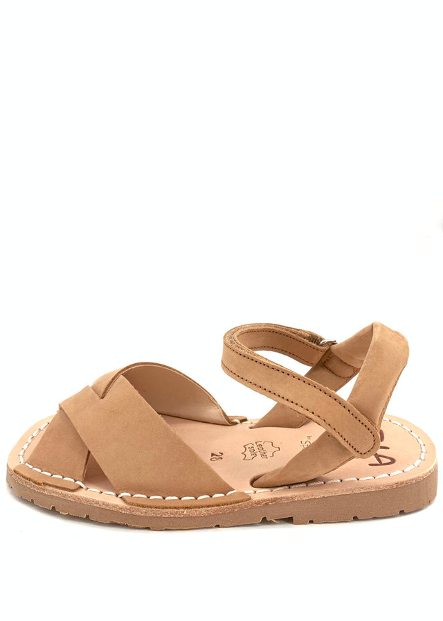 Minorchine Rueda sandals for girls in natural leather