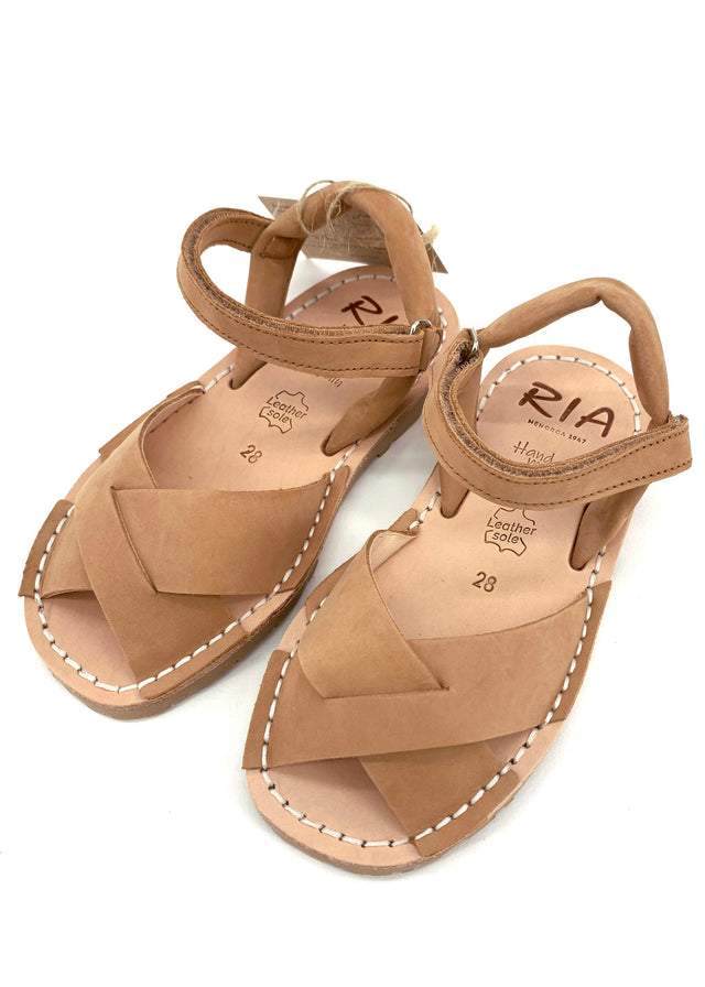 Minorchine Rueda sandals for girls in natural leather