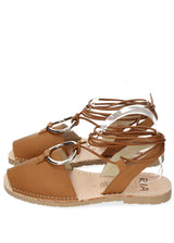 Minorchine Velvet Walnut women's sandals in natural leather