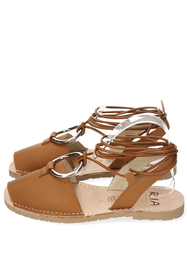 Minorchine Velvet Walnut women's sandals in natural leather