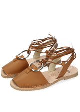 Minorchine Velvet Walnut women's sandals in natural leather