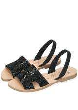 Minorchine Glitter women's sandals in natural leather