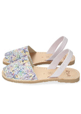 Minorchine Glitter Festival women's sandals in natural leather