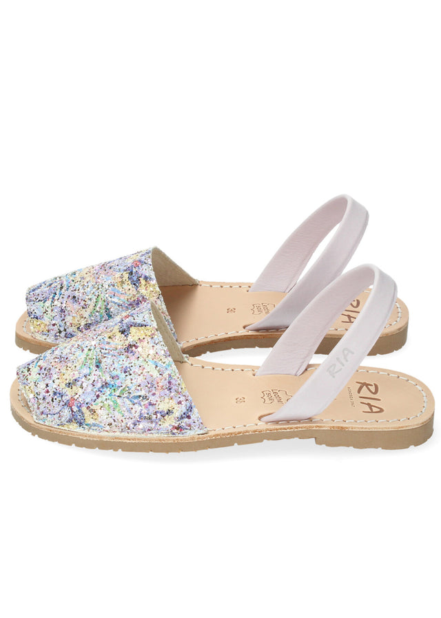 Sandali Minorchine Glitter Festival da donna in pelle naturale