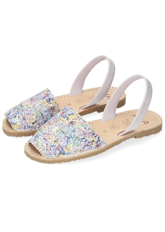 Sandali Minorchine Glitter Festival da donna in pelle naturale