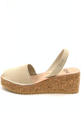 Minorchine Venecia platform sandals for women in natural leather and cork